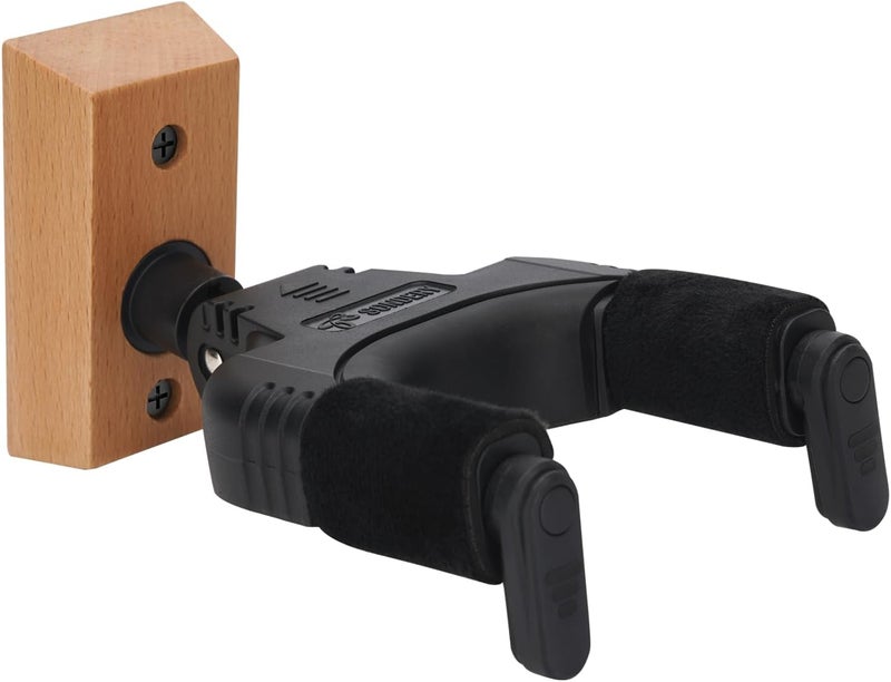 Sondery Guitar Hanger Wall Mount, Auto Lock and Adjustable Hook Holder for Acoustic and Electric Guitar, Ukulele, Bass, Banjo and Mandolin, NOT for Nitro Finish - Image 1